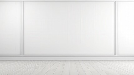 Poster - Spacious 3D Render of an Elegant Empty White Wall Background with Subtle Texture and Soft Lighting for Versatile Design Use