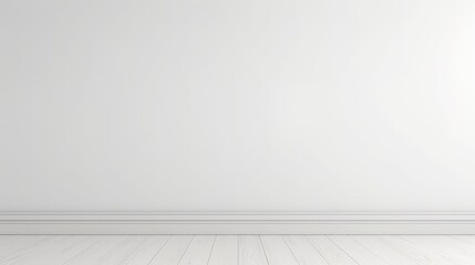 Poster - Minimalist 3D Render of an Empty White Wall Background with Clean Lines and Modern Design Aesthetic for Use in Various Projects