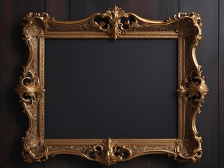 An empty, ornate gold frame on a dark wood background, styled for historical and official presentations. For Presidents' Day.
