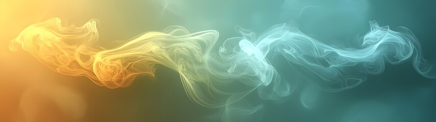 Poster - A vibrant abstract representation of swirling smoke in shades of orange and blue, creating a dynamic and ethereal atmosphere.