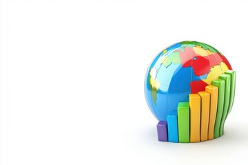Poster - Global Market Analysis with Economic Indicators and Colorful Bar Graphs