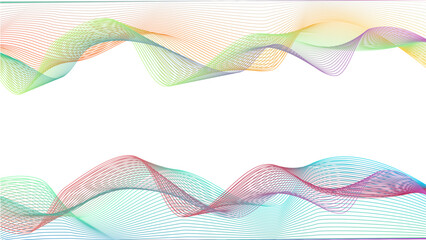 Poster - Dynamic gradient colorful flowing wave design element. Abstract wavy lines gradient vector line blend element. Wave element with colorful gradient lines blend effect. 