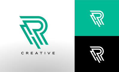 Wall Mural - r letter logo made of monogram lines. creative r icon design vector