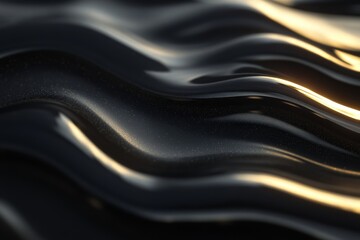 Aufkleber - Abstract Black and Gold Waves in a Fluid Motion Background