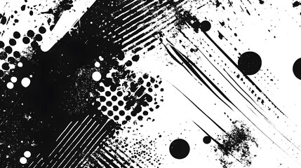 Poster - Dramatic abstract monochrome background with dynamic ink splatter and fluid graphic texture  Expressive contemporary design with bold contrasting shapes and lines