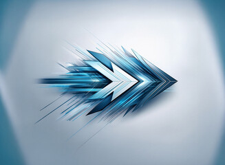 Leinwandbilder - Abstract blue arrow design, futuristic and dynamic,  representing speed and progress.  Sharp lines and gradients create a sense of motion.