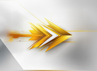 Aufkleber - A dynamic gold arrow, layered and gleaming, streaks across a blurred, white background.  Its design is sharp, modern, and suggests speed and progress.