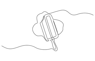 Aufkleber - One continuous line drawing of fresh ice cream stick. Single line art of delicious, Continuous one line drawing ice cream bar stick. Dessert concept. Single line draw design vector.