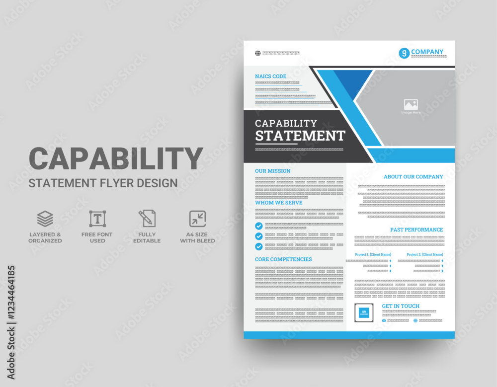 Capability Statement Template Design Stock Vector | Adobe Stock