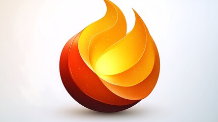 Poster - Abstract flame design with smooth gradient of yellow, orange and red colors