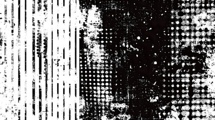 Leinwandbilder - Monochrome glitch abstract digital art background with experimental textures dynamic visuals and futuristic stylized patterns  Contemporary digital design with a minimalist generative