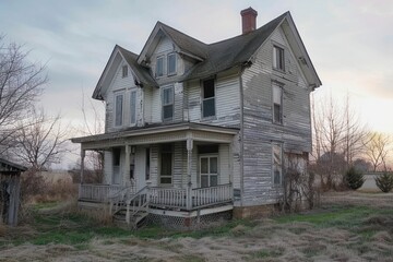 Wall Mural - Haunted house architecture abandoned building.