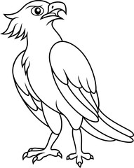 Wall Mural - cartoon harpy eagle bird line art
