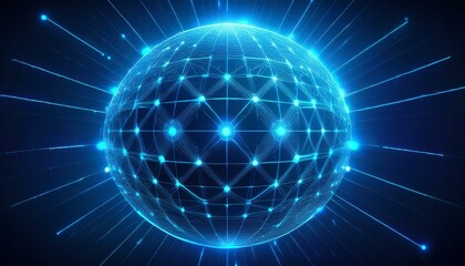 futuristic sphere made of dots connection circle worldwide communication, digital global internet connectivity concept