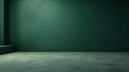 Poster - Dark Empty Room Featuring Smooth Floor and Wall with Soft Shadows in a Subtle 3D Render Style for Various Creative Uses