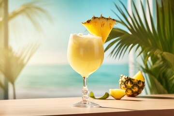 Sticker - Pina colada cocktail summer pineapple.