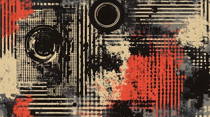 Poster - Striking Abstract Textural Graphic with Moody Grungy Splatter Effect for Digital Art and Design