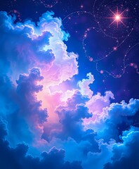 Wall Mural - Cosmic Dreamscape: Vibrant Galactic Landscape with Stars and Nebulae