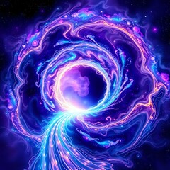 Wall Mural - Cosmic Vortex: Swirling Nebula Portal in Deep Space