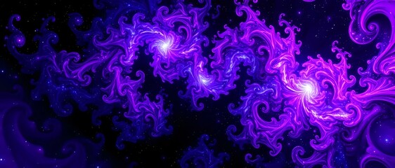Wall Mural - Cosmic Galaxy Odyssey - Vibrant Purple Nebula Space Scene