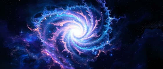 Wall Mural - vibrant swirling galaxy wallpaper with fractal geometry