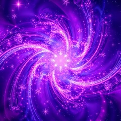 Wall Mural - cosmic galaxy oasis - vibrant purple space wallpaper
