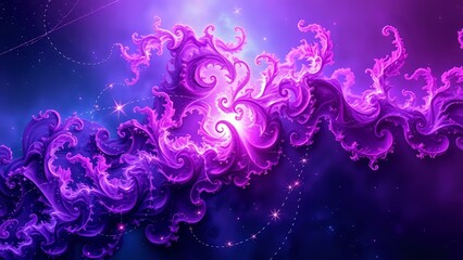 Wall Mural - cosmic galaxy swirl - vibrant purple nebula space scene