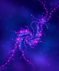 Wall Mural - Cosmic Galaxy Explosion - Vibrant Purple and Pink Nebulae