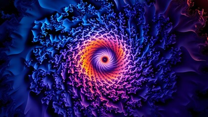 Wall Mural - cosmic vortex: a hypnotic spiral galaxy with vibrant blue and purple hues