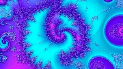 Wall Mural - cosmic vortex: vibrant galaxy with fractal patterns