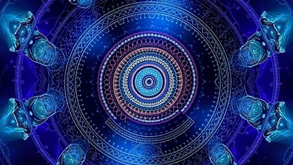 Wall Mural - cosmic fractal galaxy: vibrant apollonian gaskets in deep space