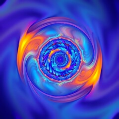 Wall Mural - cosmic vortex: hypnotic spiral galaxy with fractal geometry