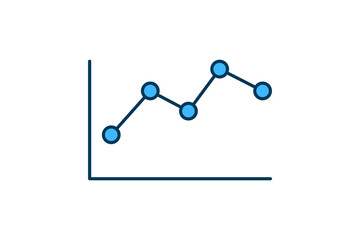 Poster - bar chart icon vector. Icon related to graph and seo . suitable for web site, app, user interfaces, printable etc. flat line icon style. simple vector design editable
