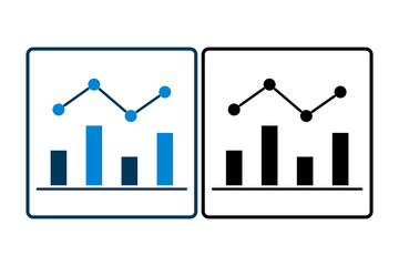 Poster - bar chart icon. Icon related to graph and seo . suitable for web site, app, user interfaces, printable etc. solid icon style. simple vector design editable