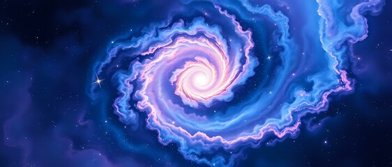 Wall Mural - cosmic spiral galaxy - vibrant galactic structure with swirling clouds
