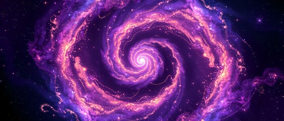 Wall Mural - Cosmic Vortex: Vibrant Spiral Galaxy with Neon-Lit Galactic Structures