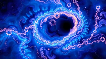 Wall Mural - cosmic vortex: galaxy swirl with black hole and nebula