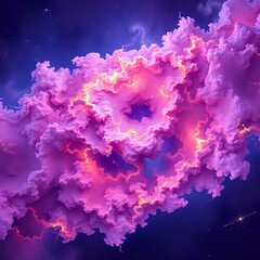 Wall Mural - Cosmic Nebula: Vibrant Galactic Structure in Deep Space