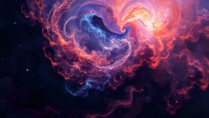 Cosmic Galaxy Explosion - Vibrant Swirling Nebulae in Deep Space