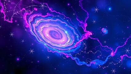 Wall Mural - Vibrant Galaxy Swirl: Cosmic Beauty in Neon Colors