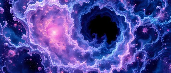 Wall Mural - Cosmic Vortex: A Swirling Nebula in Deep Space