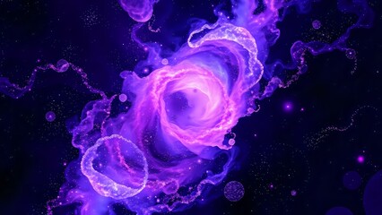 Wall Mural - vibrant galactic swirl: cosmic beauty in purple and pink