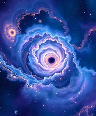 Wall Mural - cosmic galaxy odyssey - vibrant spiral galaxy in deep space