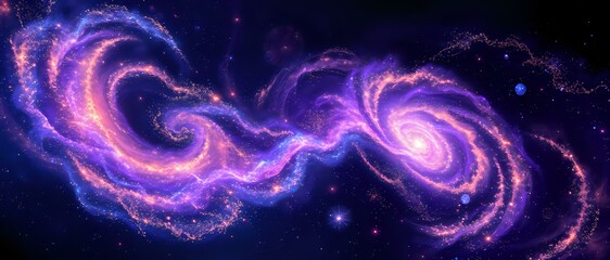 Wall Mural - cosmic dance: swirling galaxy clusters in deep space