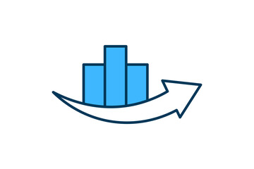 Poster - graph with arrow icon. Icon related to graph and seo . suitable for web site, app, user interfaces, printable etc. flat line icon style. simple vector design editable