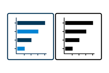Poster - bar chart icon vector. Icon related to graph and seo . suitable for web site, app, user interfaces, printable etc. solid icon style. simple vector design editable