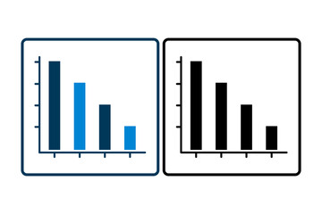 Poster - down graph chart icon vector. Icon related to graph and seo . suitable for web site, app, user interfaces, printable etc. solid icon style. simple vector design editable