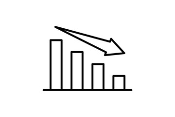 Poster - down graph chart icon vector. Icon related to graph and seo . suitable for web site, app, user interfaces, printable etc. line icon style. simple vector design editable
