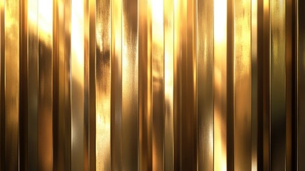 Poster - Gleaming Gold Vertical Stripes Reflecting Light in a Warm and Inviting Warm Atmosphere, Perfect for Backgrounds and Abstract Designs