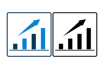 Poster - graph up icon vector. Icon related to graph and seo . suitable for web site, app, user interfaces, printable etc. solid icon style. simple vector design editable